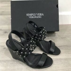 Simply Vera Vera Wang Black Wedge Shoes with Studded Details